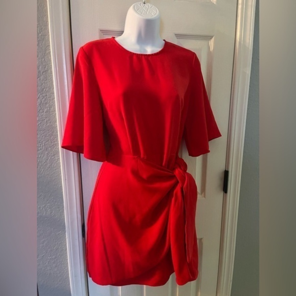 DO+BE Red Mini Wrap Dress Size Small